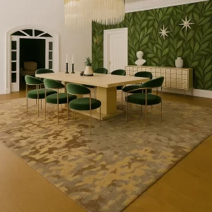 Hand Tufted Carpet in Dining Room