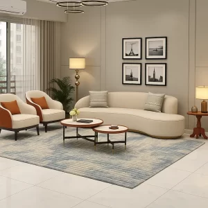 Hand Tufted Carpet in Living Room
