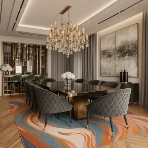 Modern Rug in Dining Room