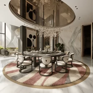 Shaggy Rugs in Dining Room