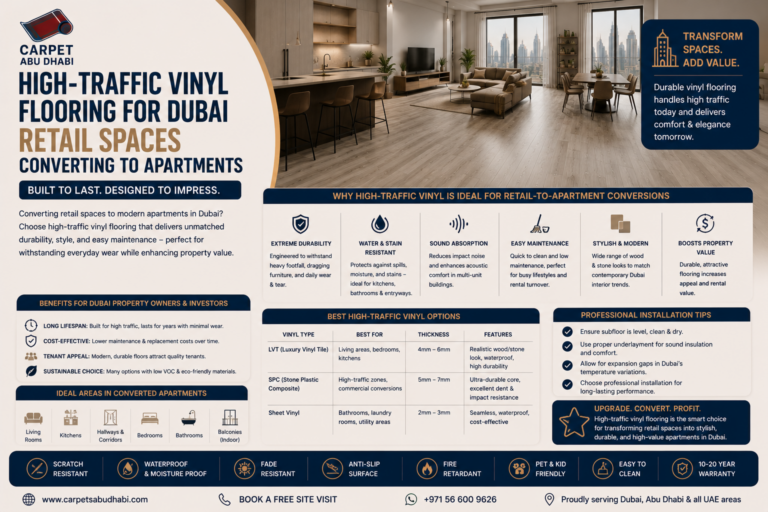 Read more about the article High-Traffic Vinyl Flooring for Dubai Retail Spaces Converting to Apartments