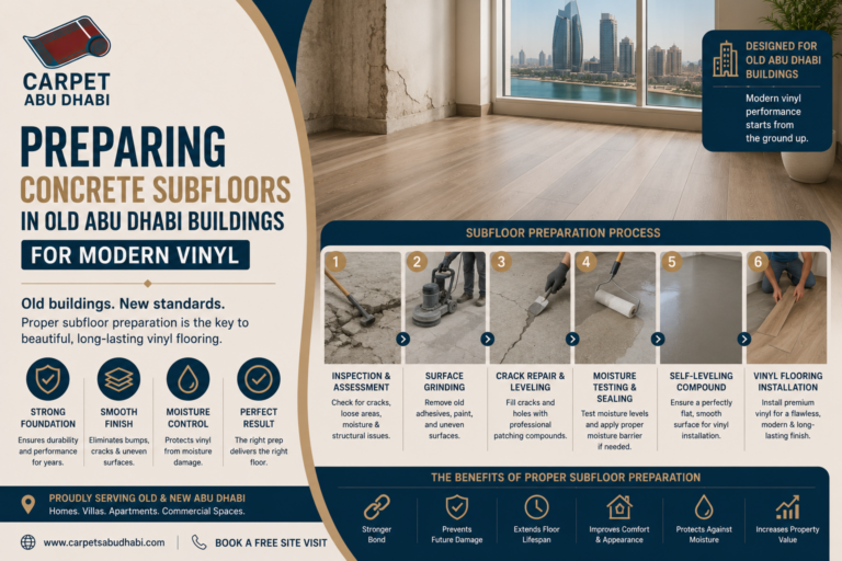 Read more about the article Preparing Concrete Subfloors in Old Abu Dhabi Buildings for Modern Vinyl