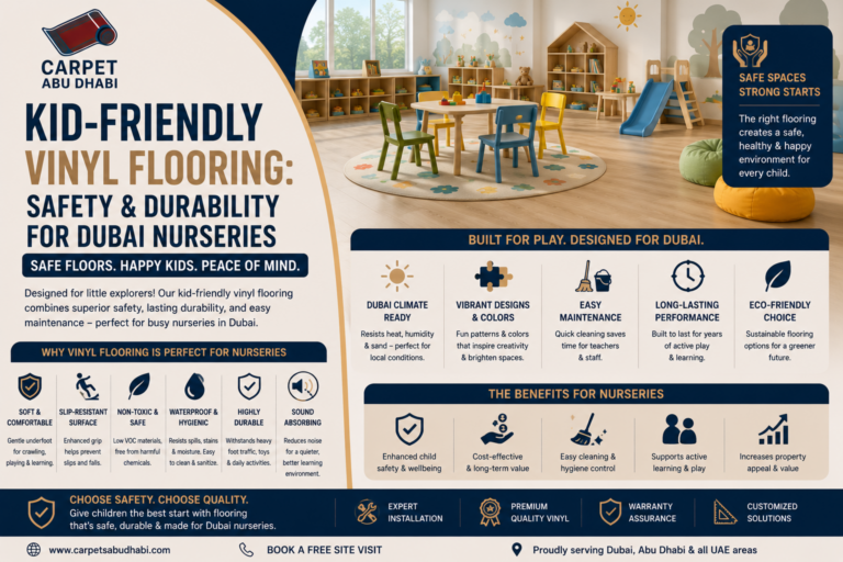 Read more about the article Kid-Friendly Vinyl Flooring: Safety and Durability for Dubai Nurseries